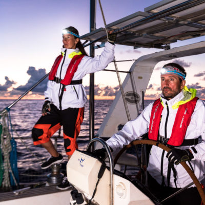 Christian Schiester performs during the Sail and Run projekt on the Seychelles,  February 28th, 2018