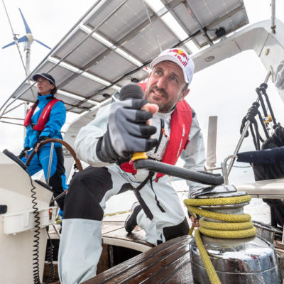 Christian Schiester performs during the Sail and Run projekt on the Seychelles,  February 28th, 2018